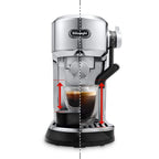 DELONGHI - Dedica Maestro Plus Manual Espresso Coffee Machine - Silver - EC950.M - Kitchenary