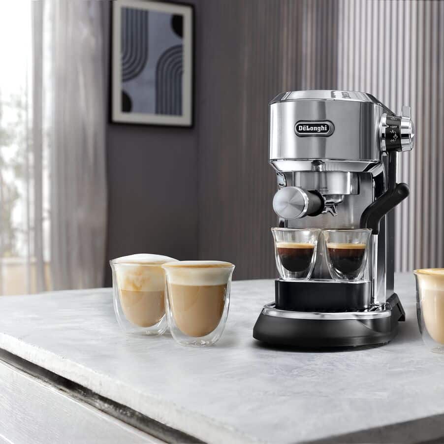 DELONGHI - Dedica Maestro Plus Manual Espresso Coffee Machine - Silver - EC950.M - Kitchenary