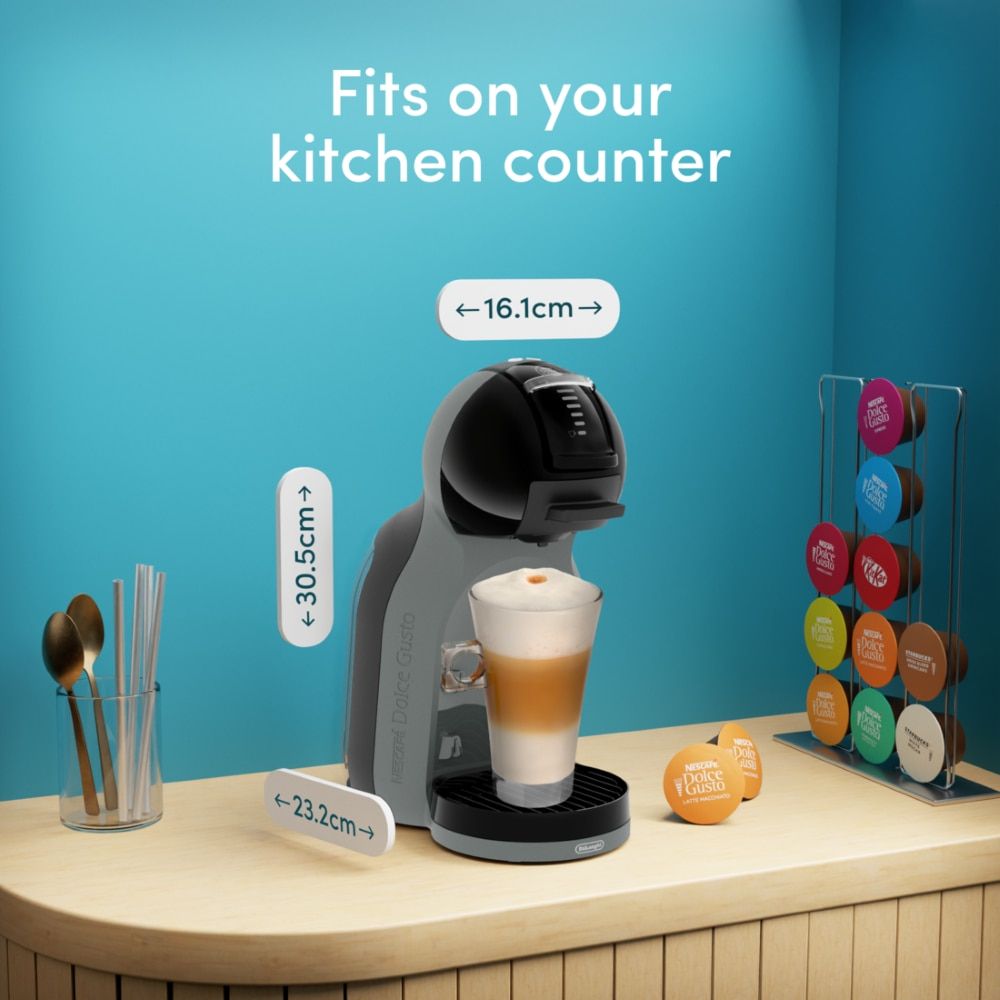 DELONGHI - Dolce Gusto Mini Me 2 Pod Coffee Machine - Black & Anthracite - EDG335.B - Kitchenary