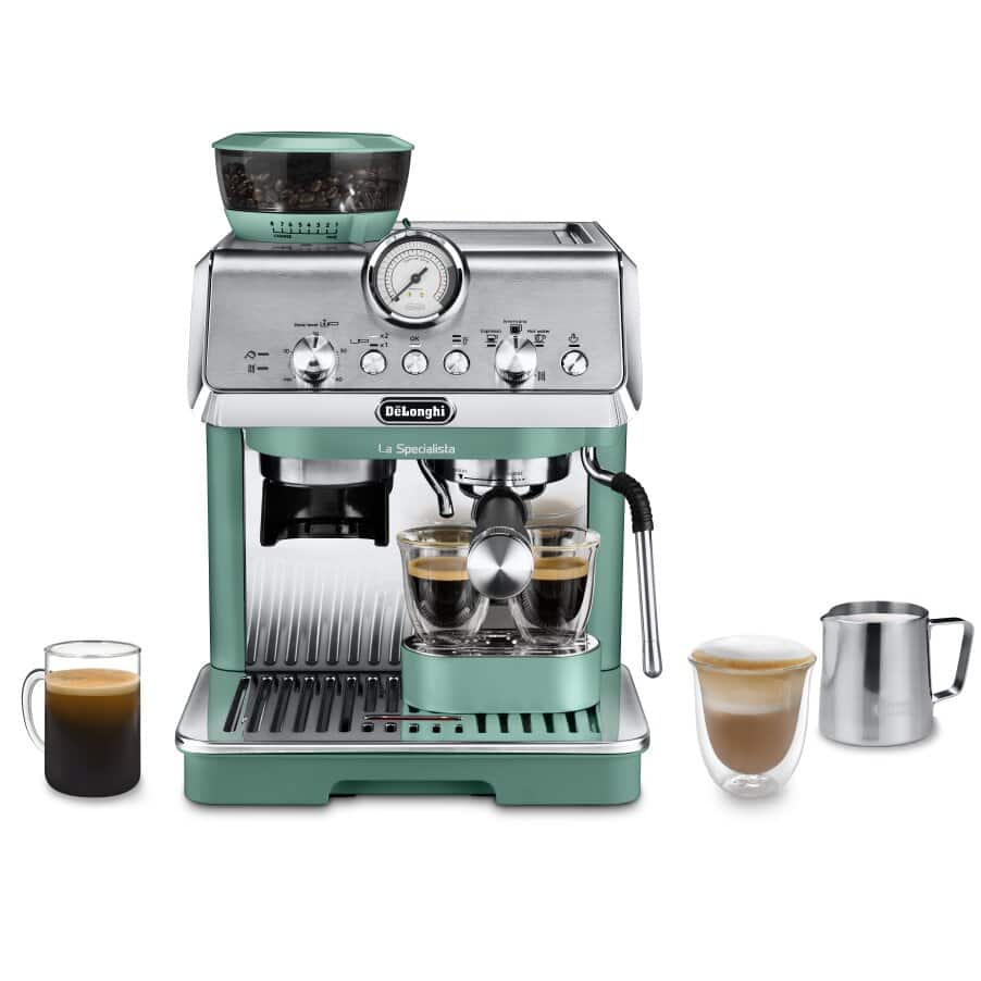DELONGHI - La Specialista Arte Bean to Cup Manual Coffee Machine - Green  - EC9155.GR - Kitchenary