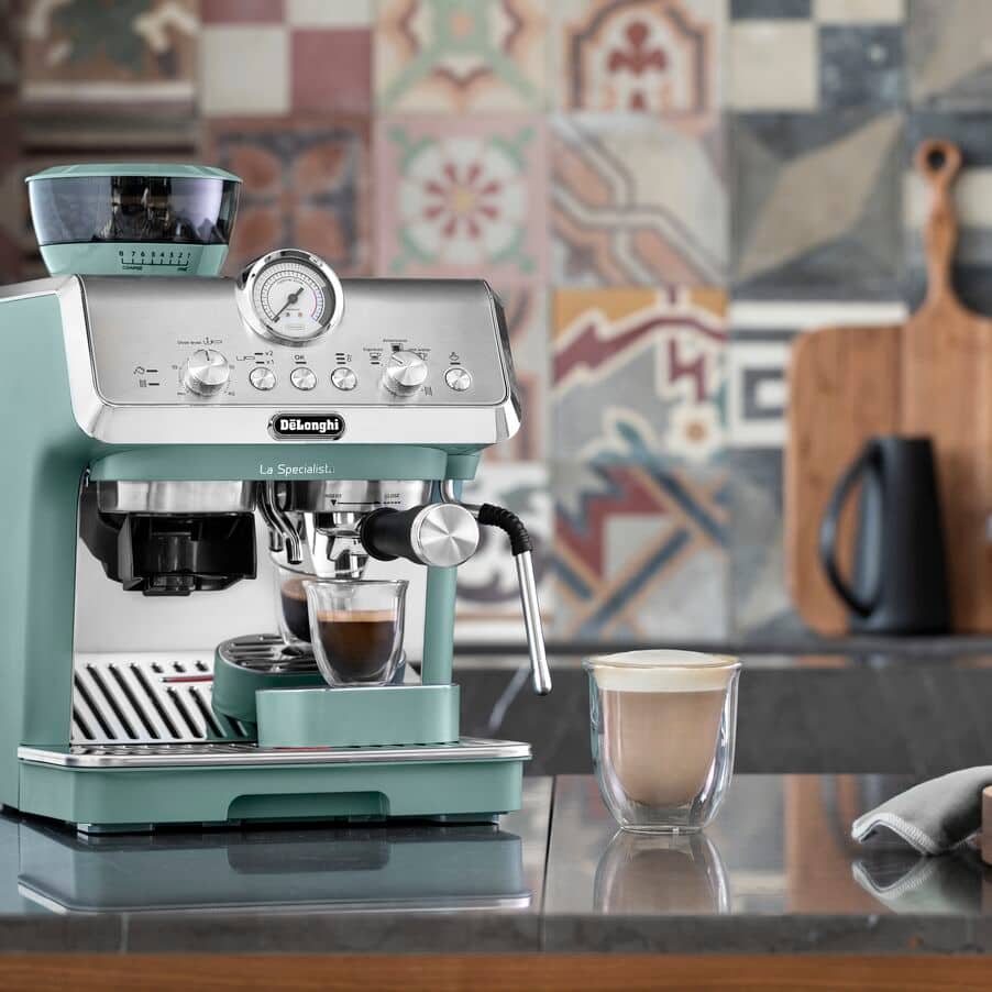 DELONGHI - La Specialista Arte Bean to Cup Manual Coffee Machine - Green  - EC9155.GR - Kitchenary