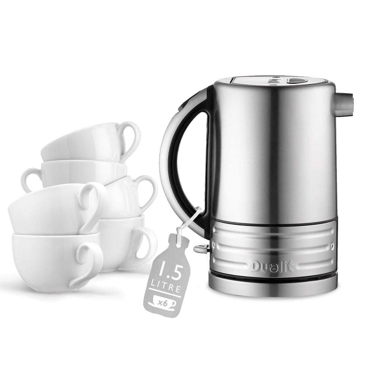 DUALIT - 1.5L Architect Kettle - Black & Brushed Steel - 72905 - Kitchenary