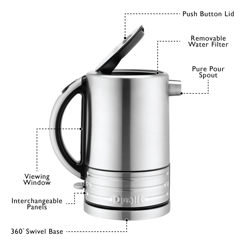 DUALIT - 1.5L Architect Kettle - Black & Brushed Steel - 72905 - Kitchenary