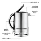 DUALIT - 1.5L Architect Kettle - Black & Brushed Steel - 72905 - Kitchenary