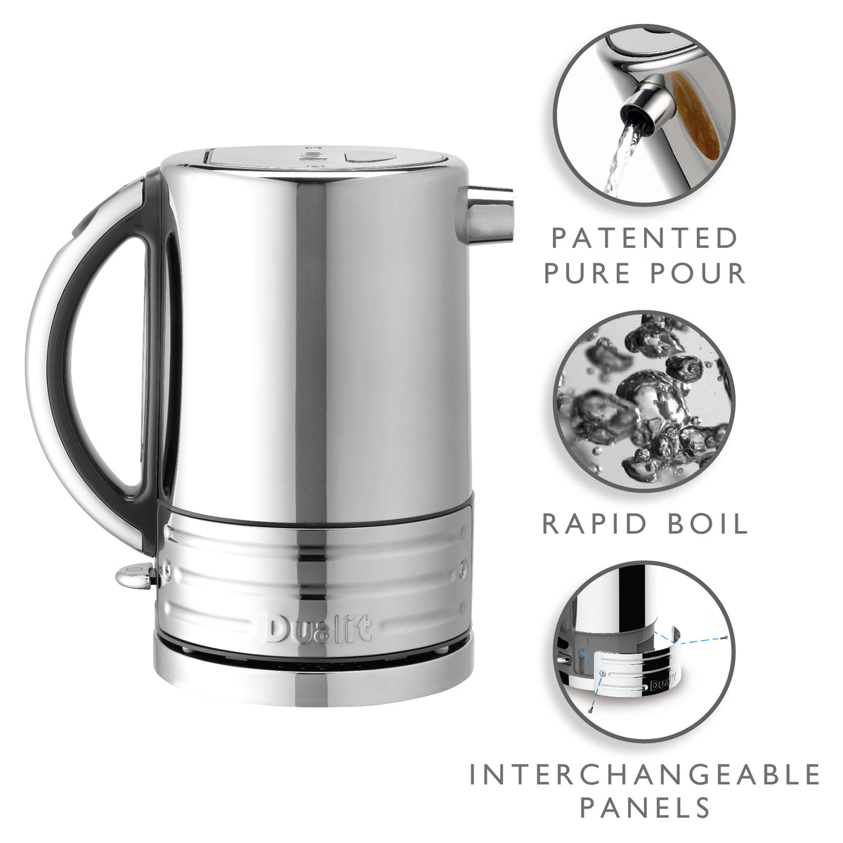 DUALIT - 1.5L Architect Kettle - Grey & Polished Steel - 72926 - Kitchenary