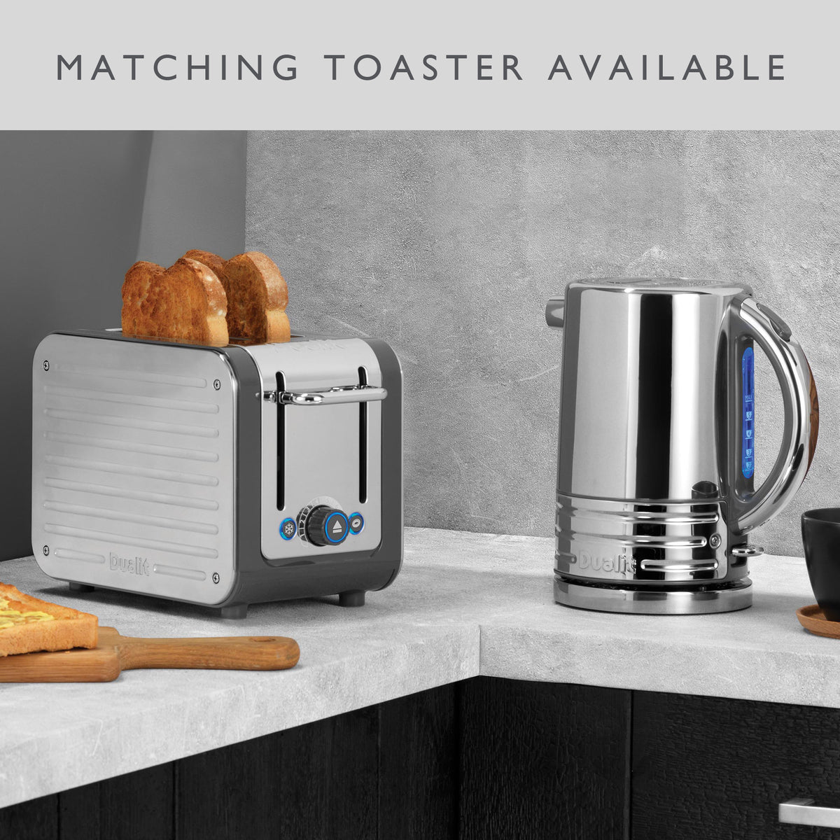 DUALIT - 1.5L Architect Kettle - Grey & Polished Steel - 72926 - Kitchenary