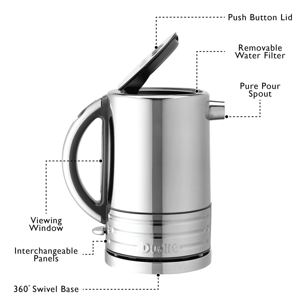 DUALIT - 1.5L Architect Kettle - Grey & Polished Steel - 72926 - Kitchenary