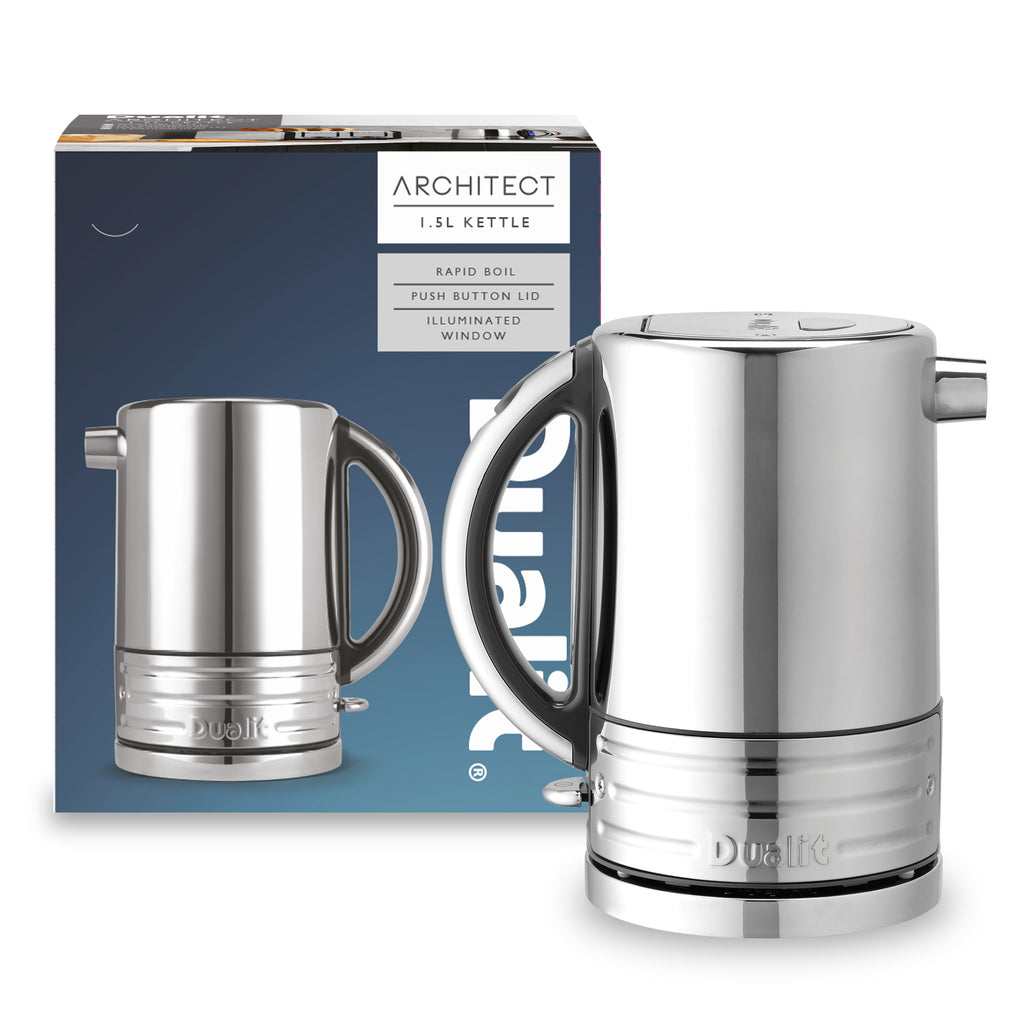 DUALIT - 1.5L Architect Kettle - Grey & Polished Steel - 72926 - Kitchenary