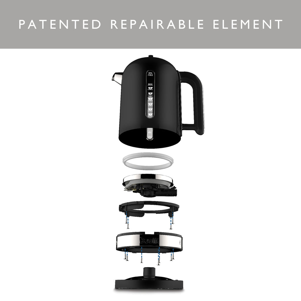 DUALIT - 1.7L Classic Quiet Boil Kettle - Black - 72785 - Kitchenary