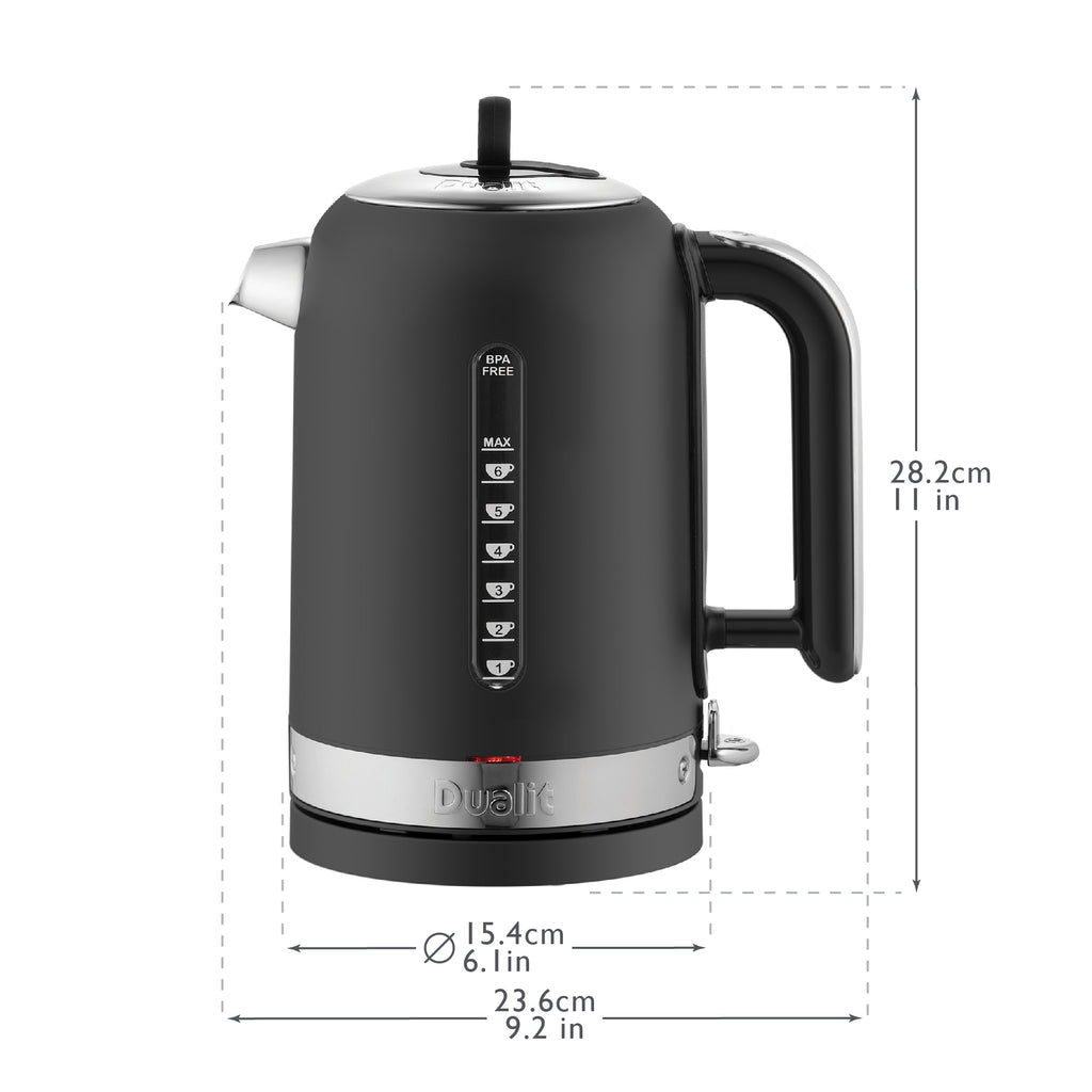 DUALIT - 1.7L Classic Quiet Boil Kettle - Black - 72785 - Kitchenary
