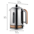 DUALIT - 1.7L Classic Quiet Boil Kettle - Copper - 72820 - Kitchenary