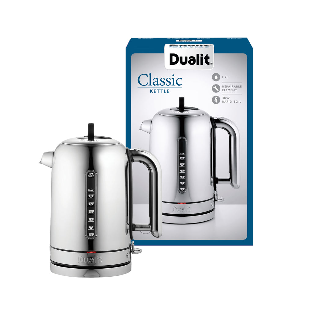 DUALIT - 1.7L Classic Quiet Boil Kettle - Polished - 72815 - Kitchenary