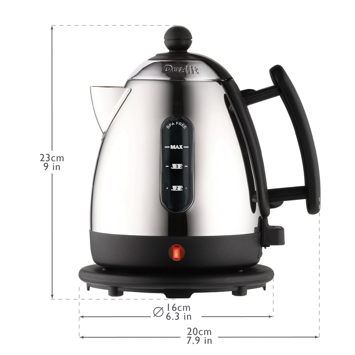 DUALIT - 1L Cordless Mini Jug Kettle - Black - 72200 - Kitchenary