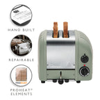 DUALIT - 2 Slice AWS Toaster - Sage - 20461 - Kitchenary
