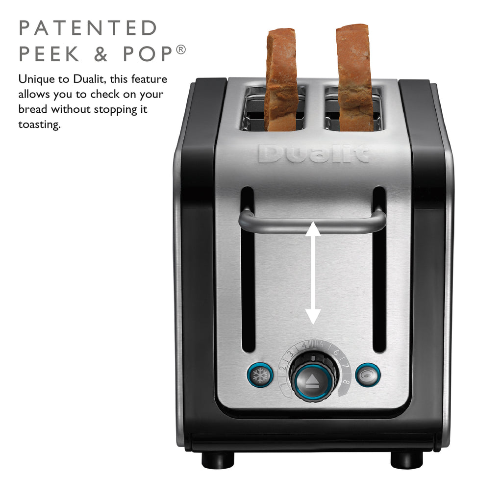 DUALIT - 2 Slice Architect Toaster - Black & Brushed Stainless Steel - 26505 - Kitchenary