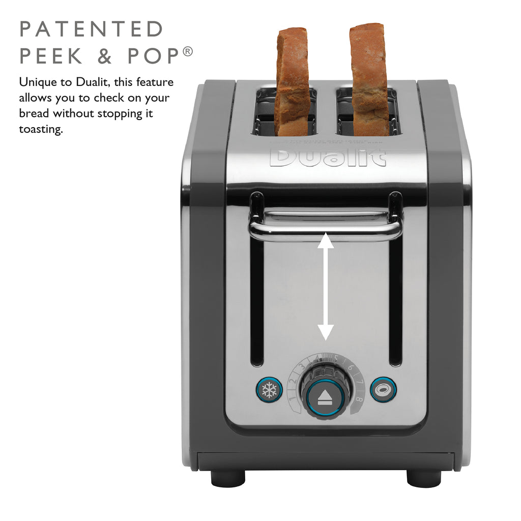 DUALIT - 2 Slice Architect Toaster - Grey & Stainless Steel - 26526 - Kitchenary