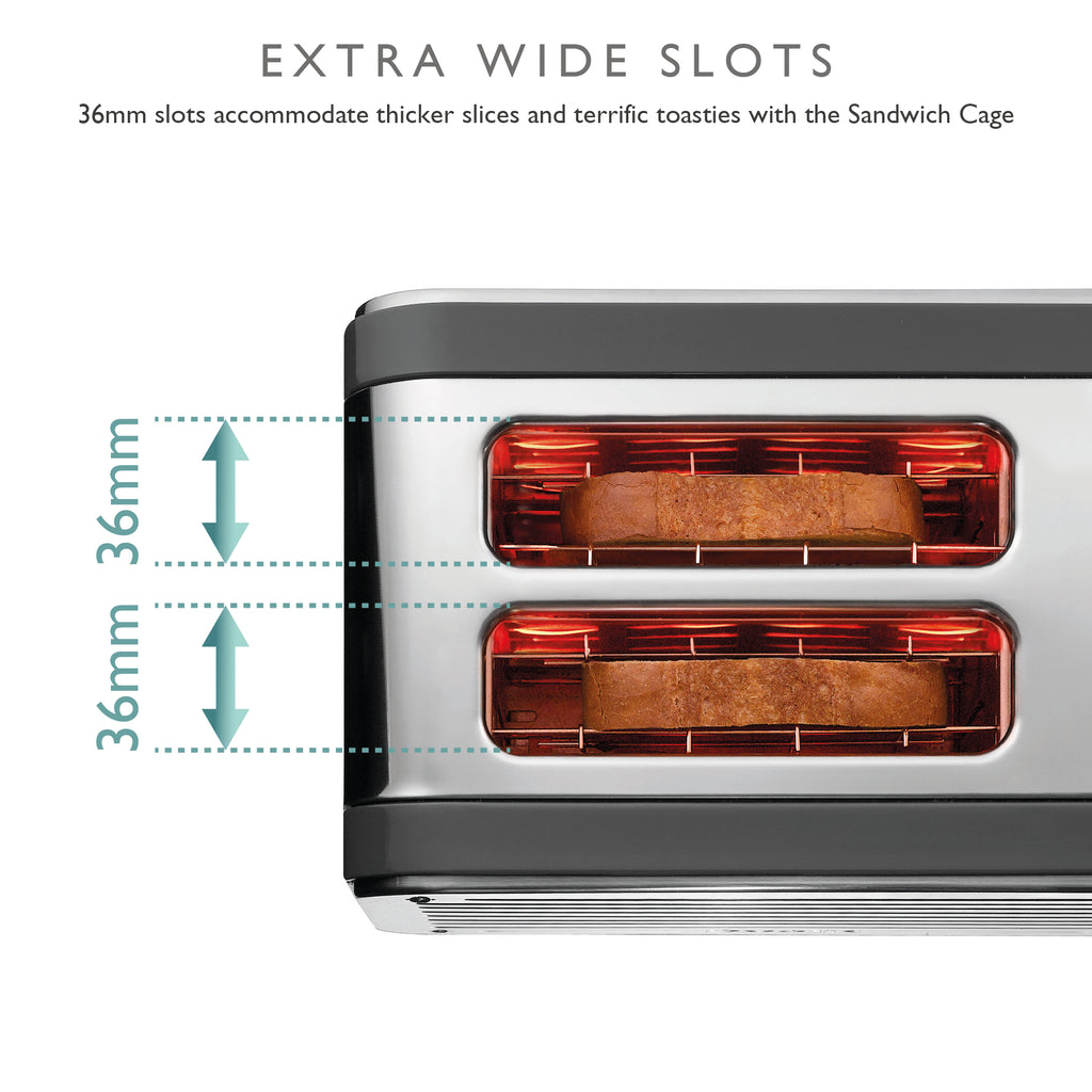 DUALIT - 2 Slice Architect Toaster - Grey & Stainless Steel - 26526 - Kitchenary