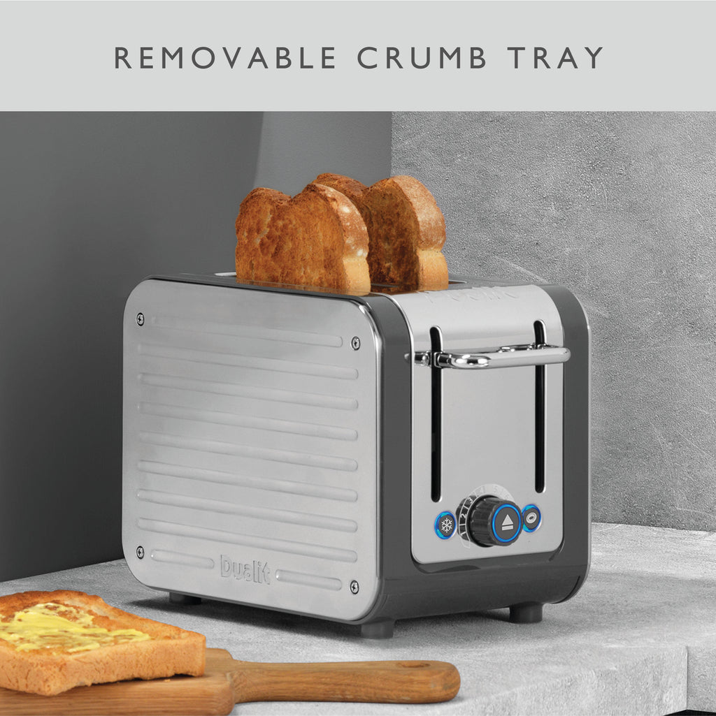 DUALIT - 2 Slice Architect Toaster - Grey & Stainless Steel - 26526 - Kitchenary