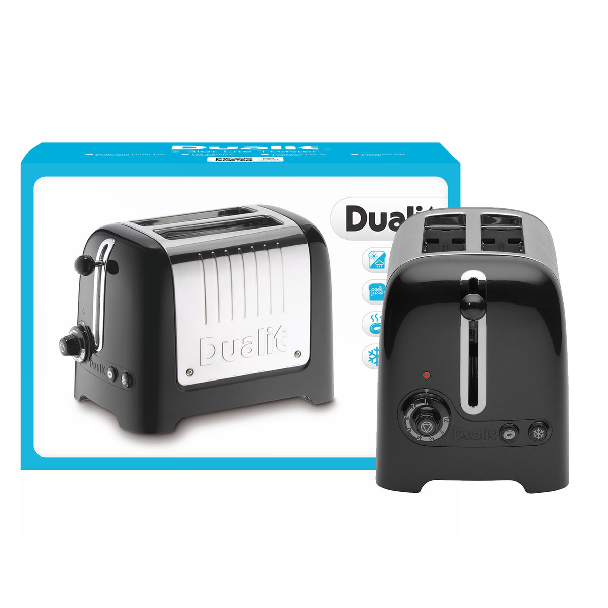 DUALIT - 2 Slice Lite Toaster - Black - 26205 - Kitchenary