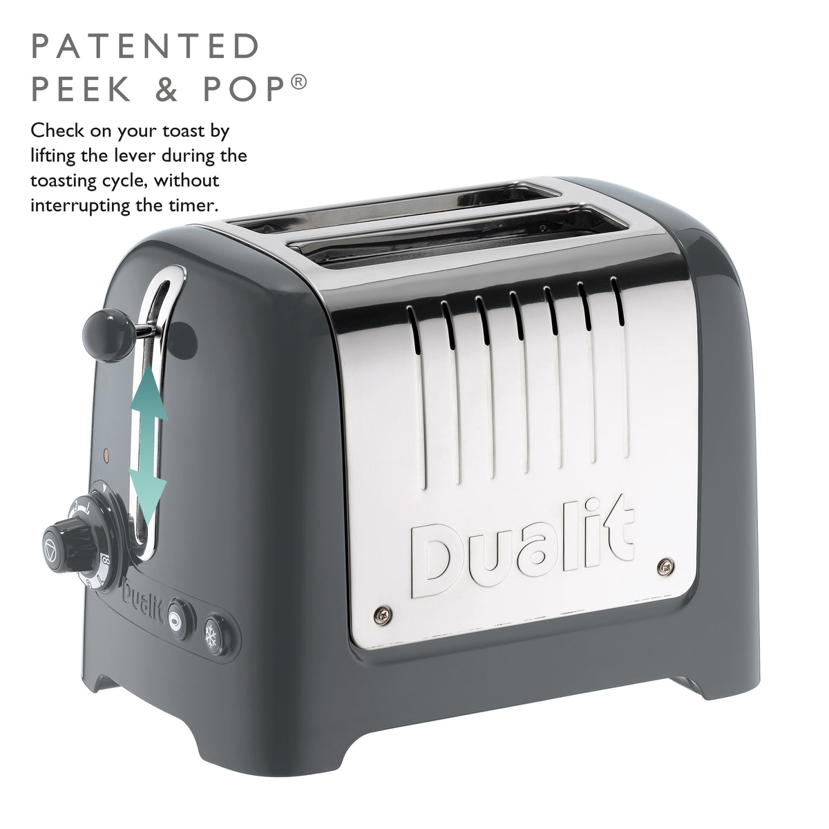 DUALIT - 2 Slice Lite Toaster - Grey - 26204 - Kitchenary
