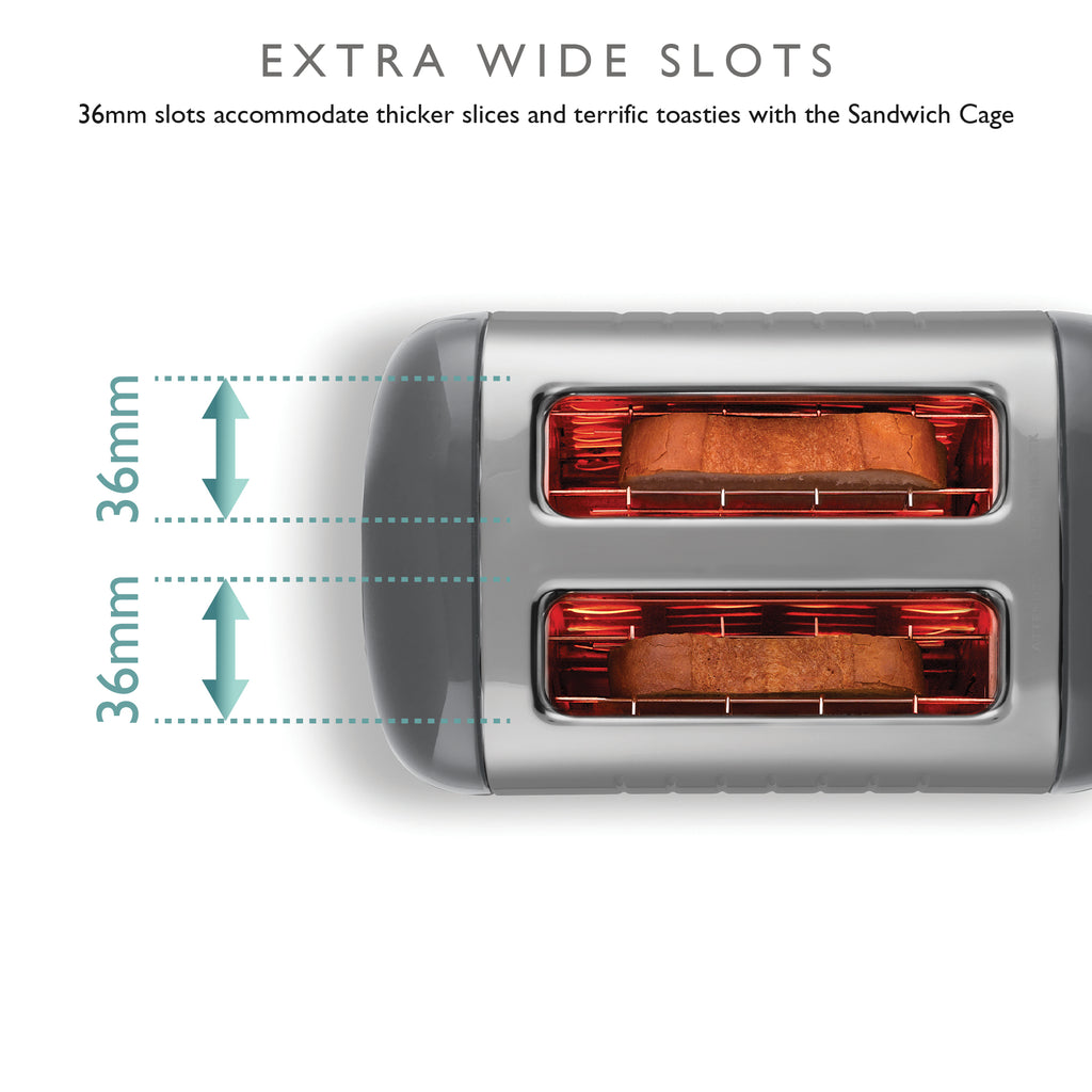 DUALIT - 2 Slice Lite Toaster - Grey - 26204 - Kitchenary