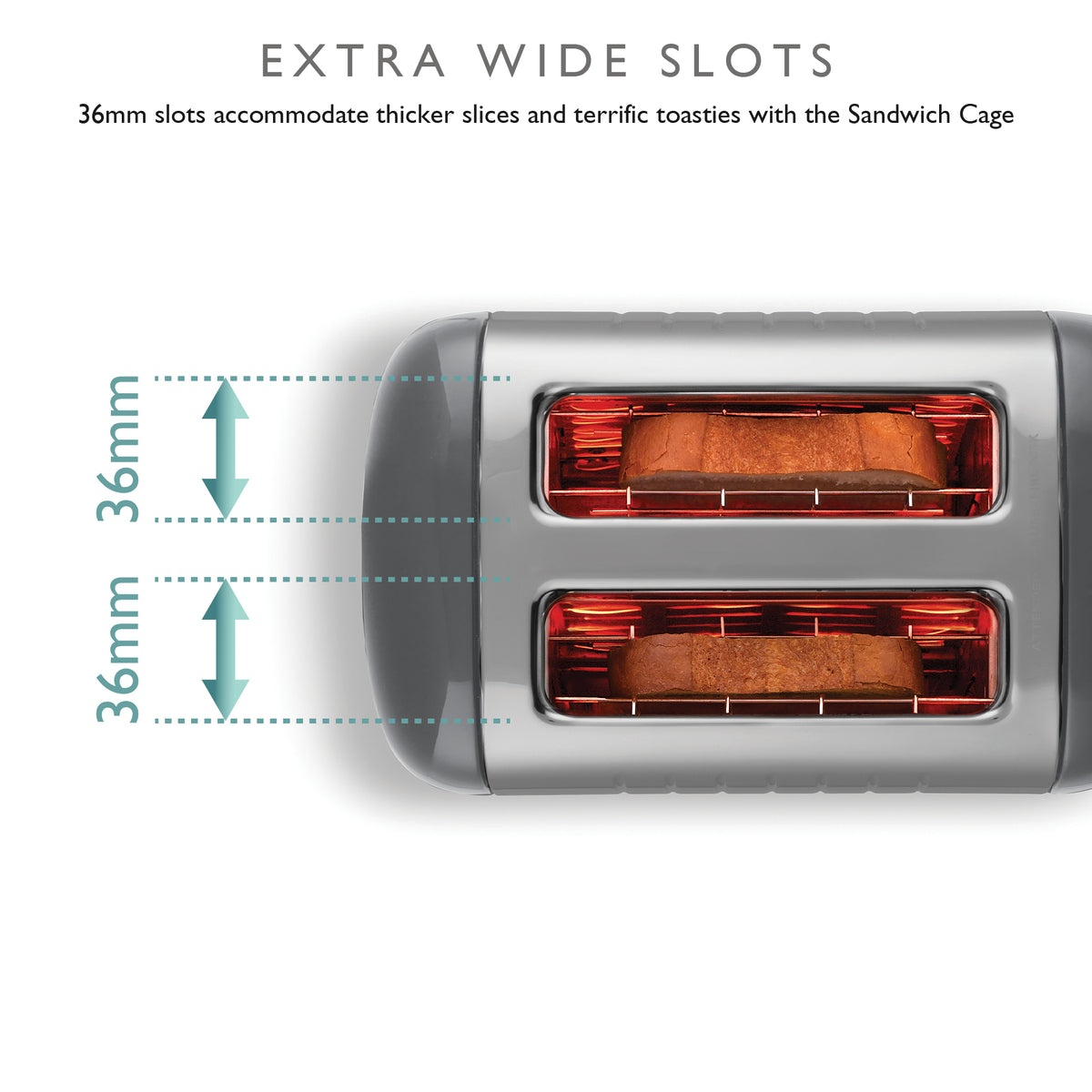 DUALIT - 2 Slice Lite Toaster - Grey - 26204 - Kitchenary