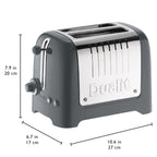 DUALIT - 2 Slice Lite Toaster - Grey - 26204 - Kitchenary