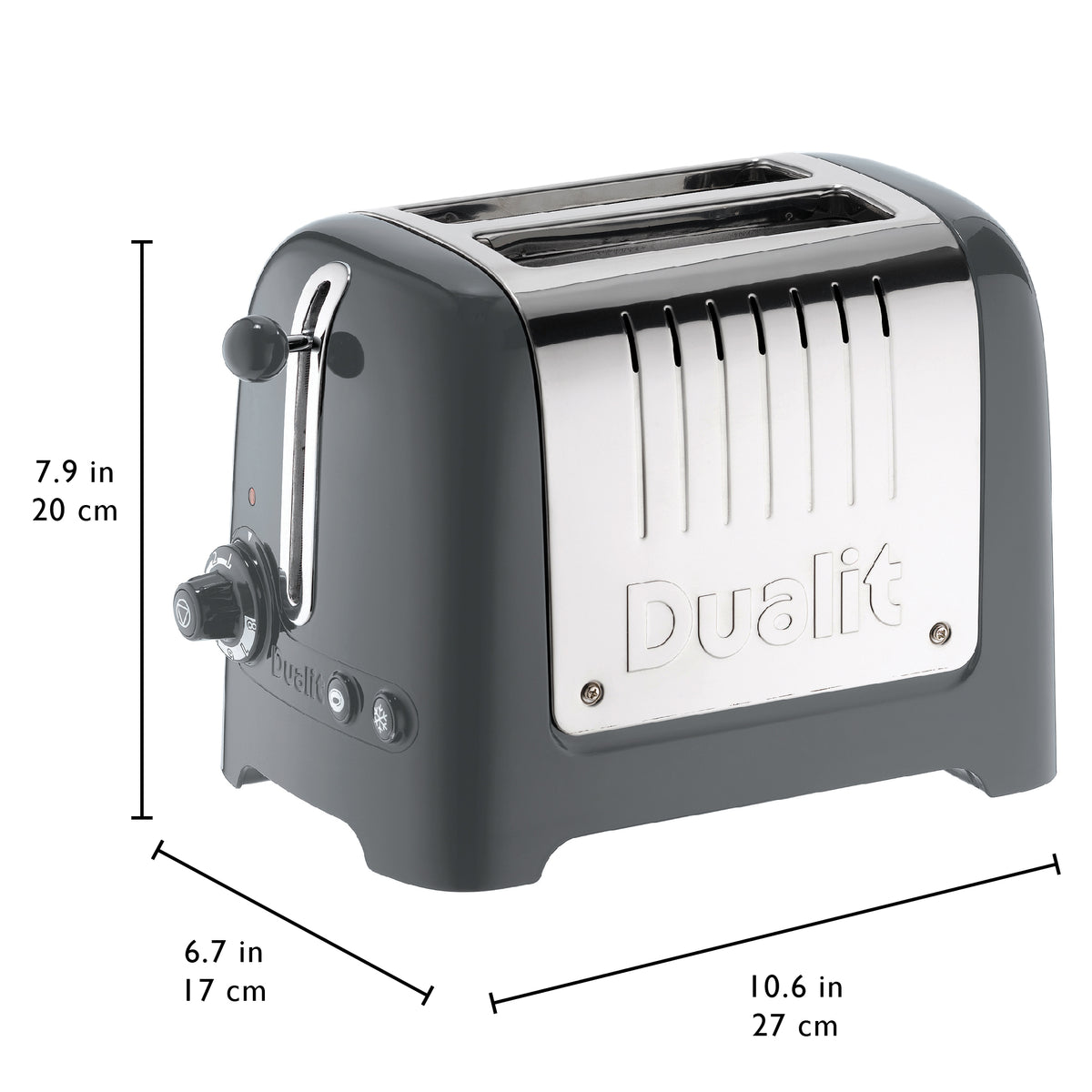 DUALIT - 2 Slice Lite Toaster - Grey - 26204 - Kitchenary