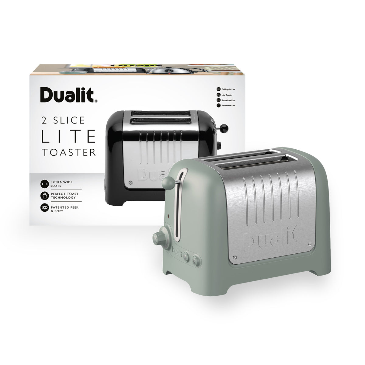 DUALIT - 2 Slice Lite Toaster - Sage - 26216 - Kitchenary