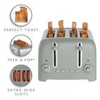 DUALIT - 4 Slice Lite Toaster - Sage - 46220 - Kitchenary