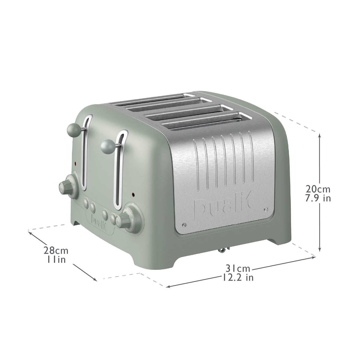 DUALIT - 4 Slice Lite Toaster - Sage - 46220 - Kitchenary
