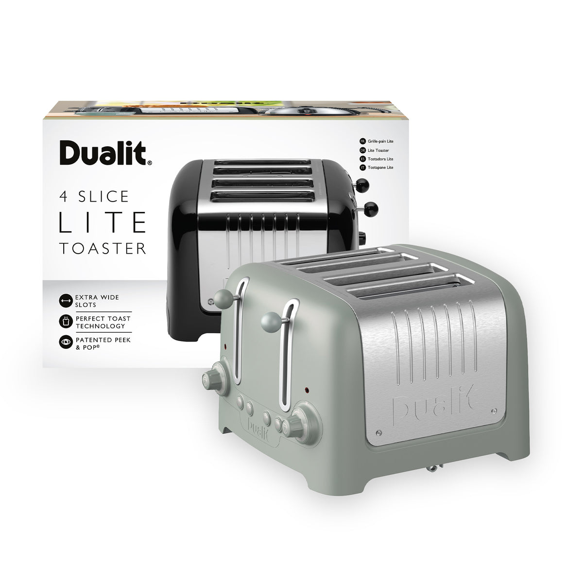 DUALIT - 4 Slice Lite Toaster - Sage - 46220 - Kitchenary