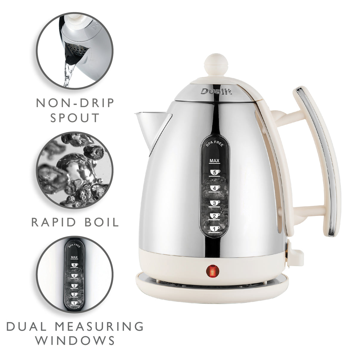 DUALIT - Lite Jug Kettle - Canvas White - 72003 - Kitchenary