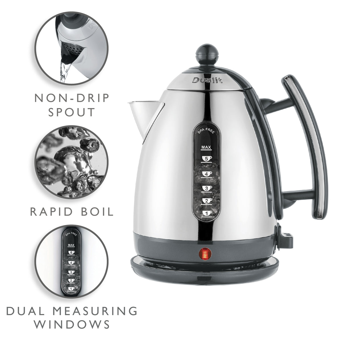 DUALIT - Lite Jug Kettle - Grey - 72006 - Kitchenary