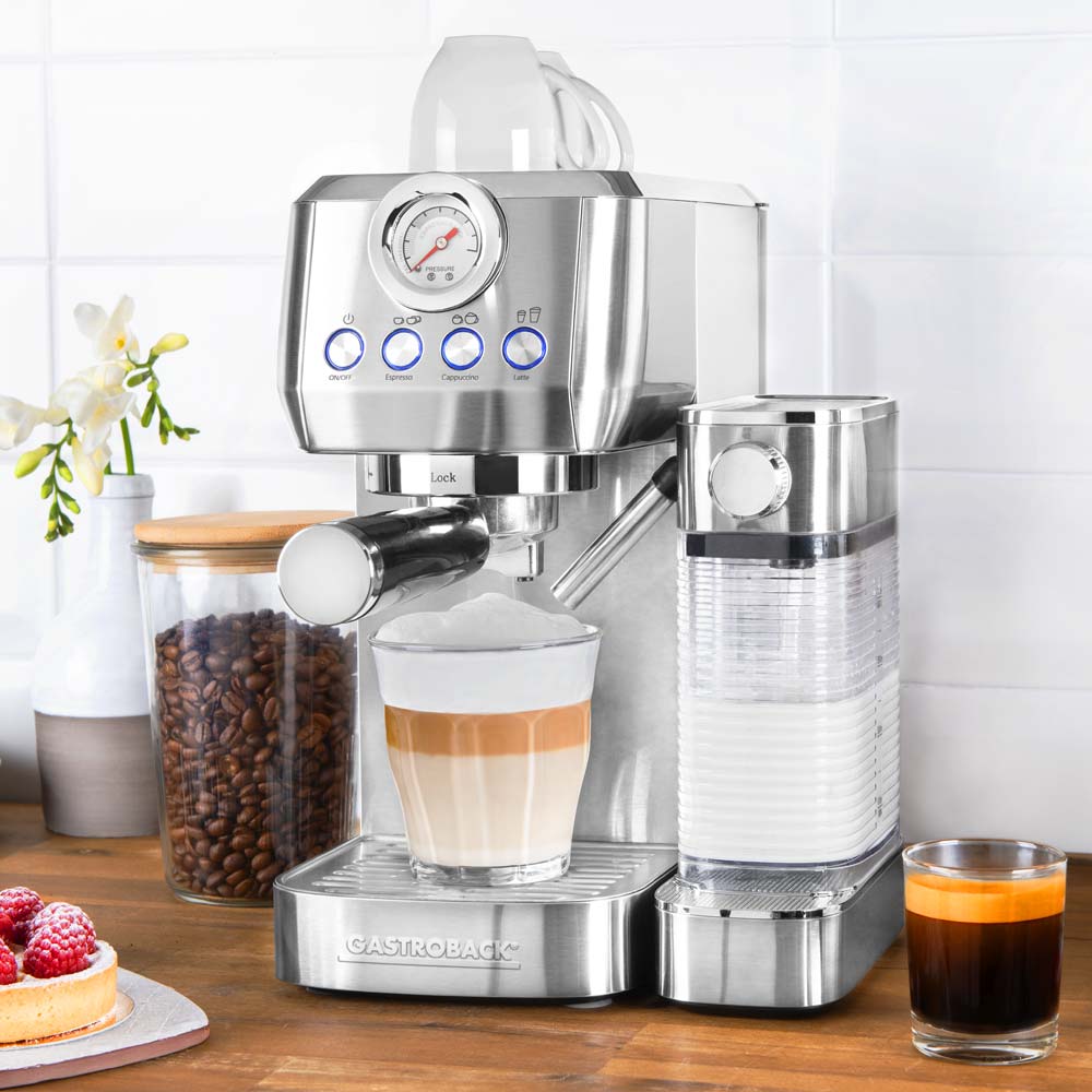 GASTROBACK - Design Espresso Piccolo Pro M Coffee Machine - Silver - 62722 - Kitchenary