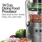 HAMILTON BEACH - 14-Cup Dicing Food Processor - Silver - 70825-SAU - Kitchenary