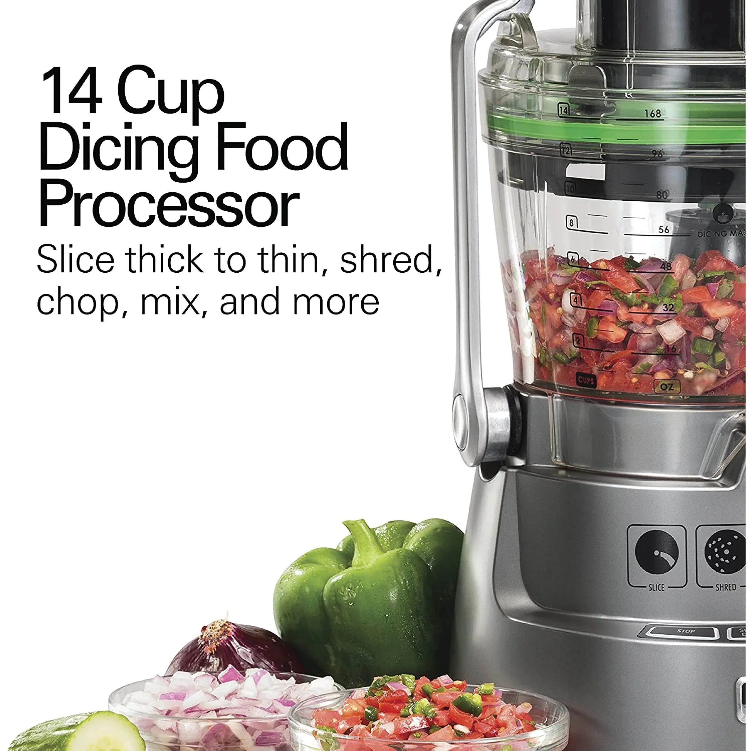 HAMILTON BEACH - 14-Cup Dicing Food Processor - Silver - 70825-SAU - Kitchenary