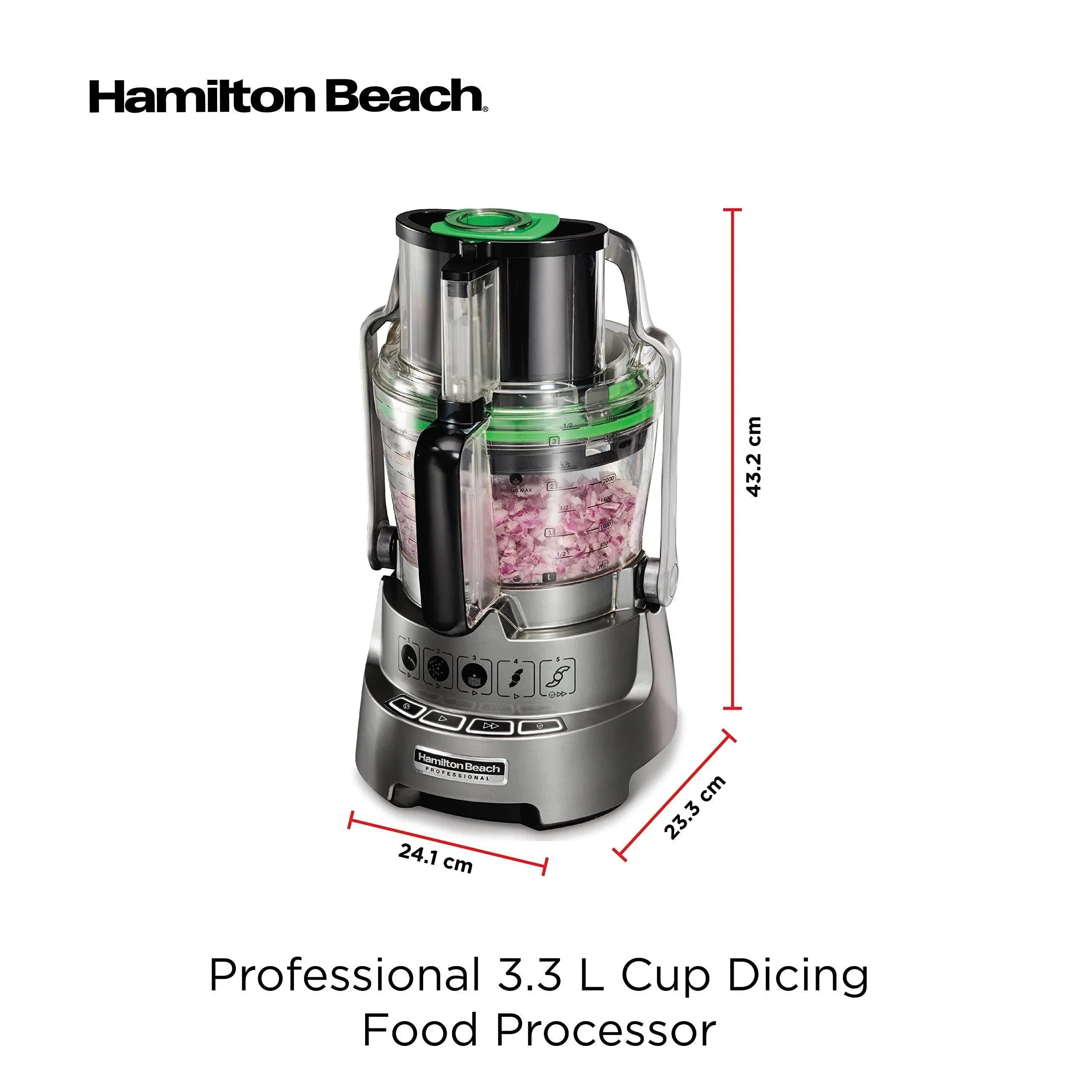 HAMILTON BEACH - 14-Cup Dicing Food Processor - Silver - 70825-SAU - Kitchenary