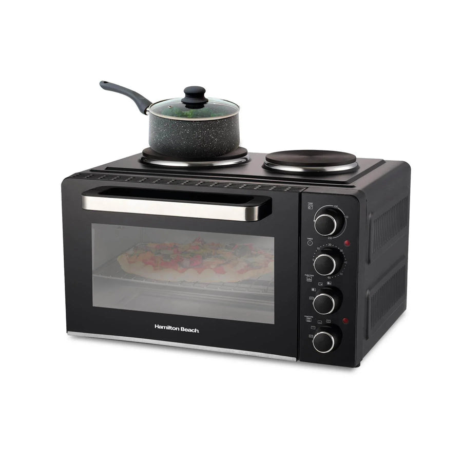 HAMILTON BEACH - 28L Mini Oven with Double Hotplate - HB28HDB - Kitchenary