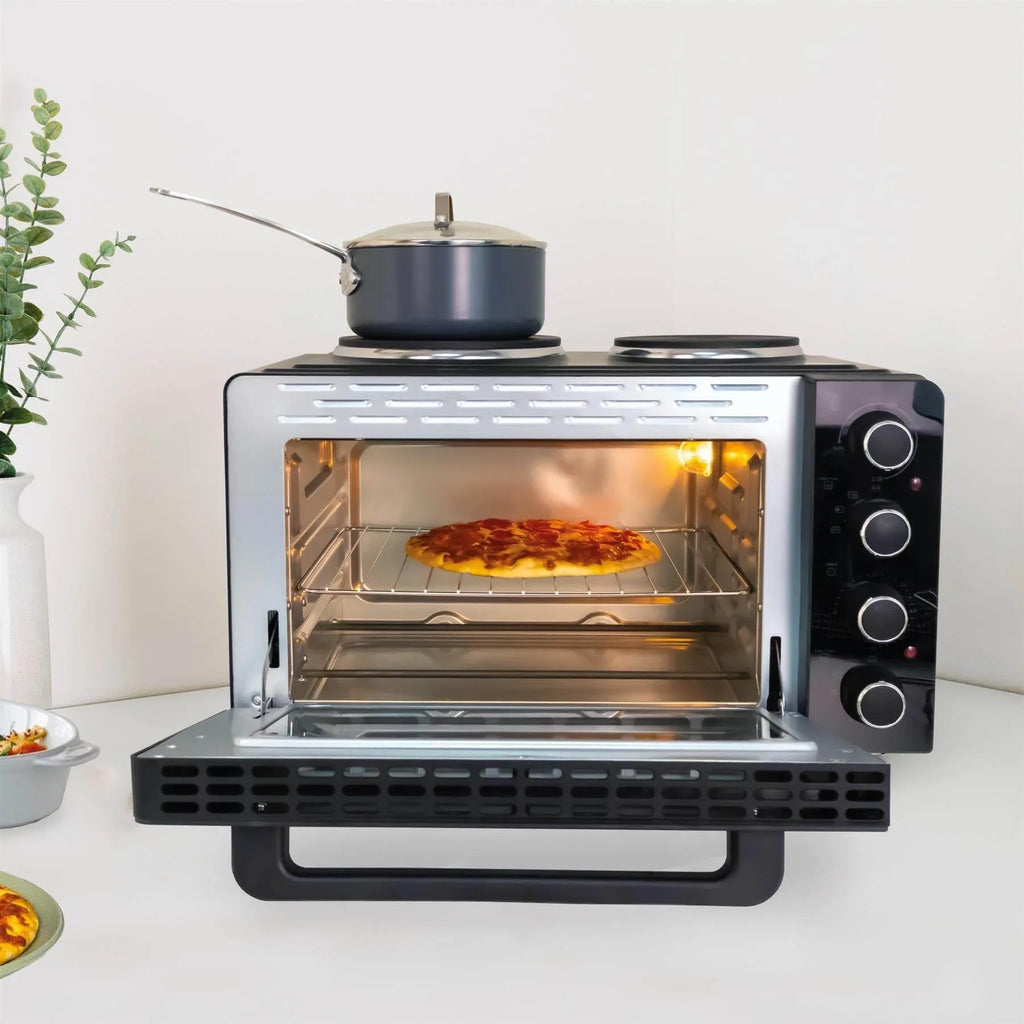 HAMILTON BEACH - 28L Mini Oven with Double Hotplate - HB28HDB - Kitchenary