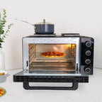 HAMILTON BEACH - 28L Mini Oven with Double Hotplate - HB28HDB - Kitchenary