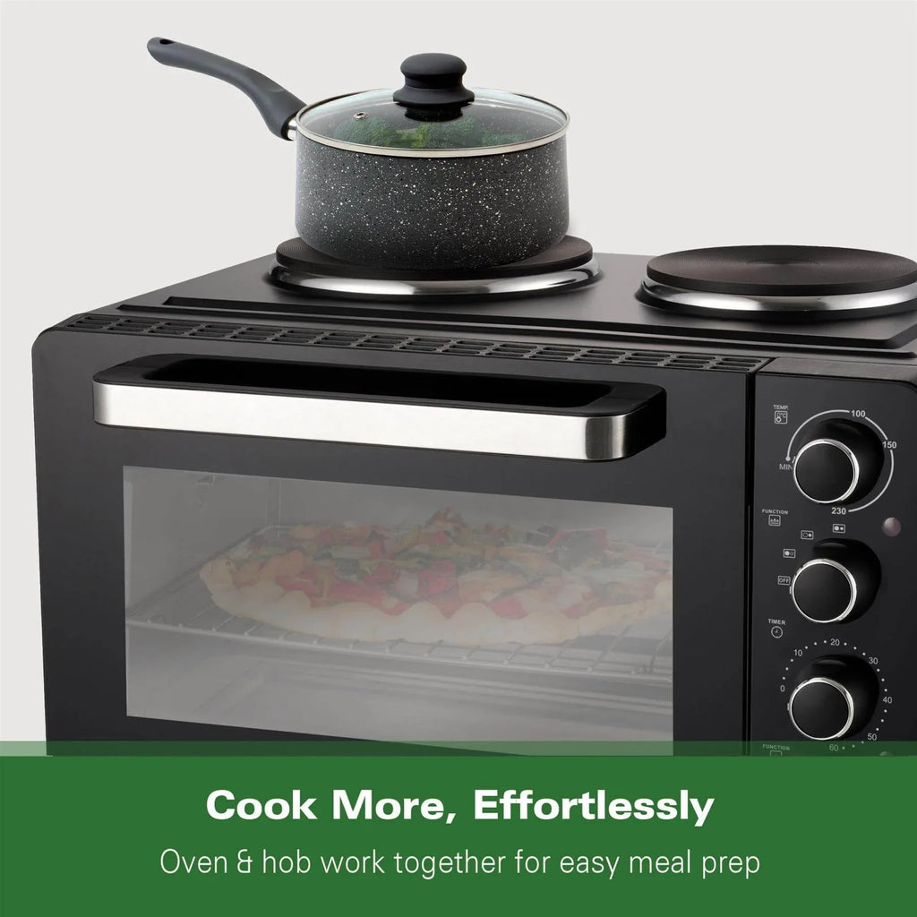 HAMILTON BEACH - 28L Mini Oven with Double Hotplate - HB28HDB - Kitchenary
