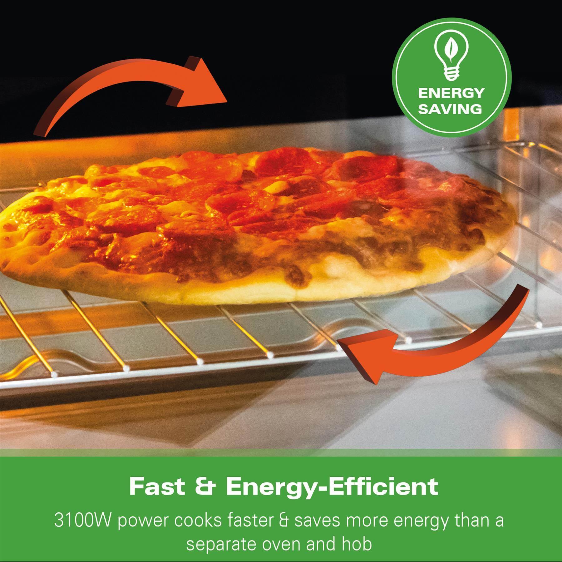 HAMILTON BEACH - 28L Mini Oven with Double Hotplate - HB28HDB - Kitchenary