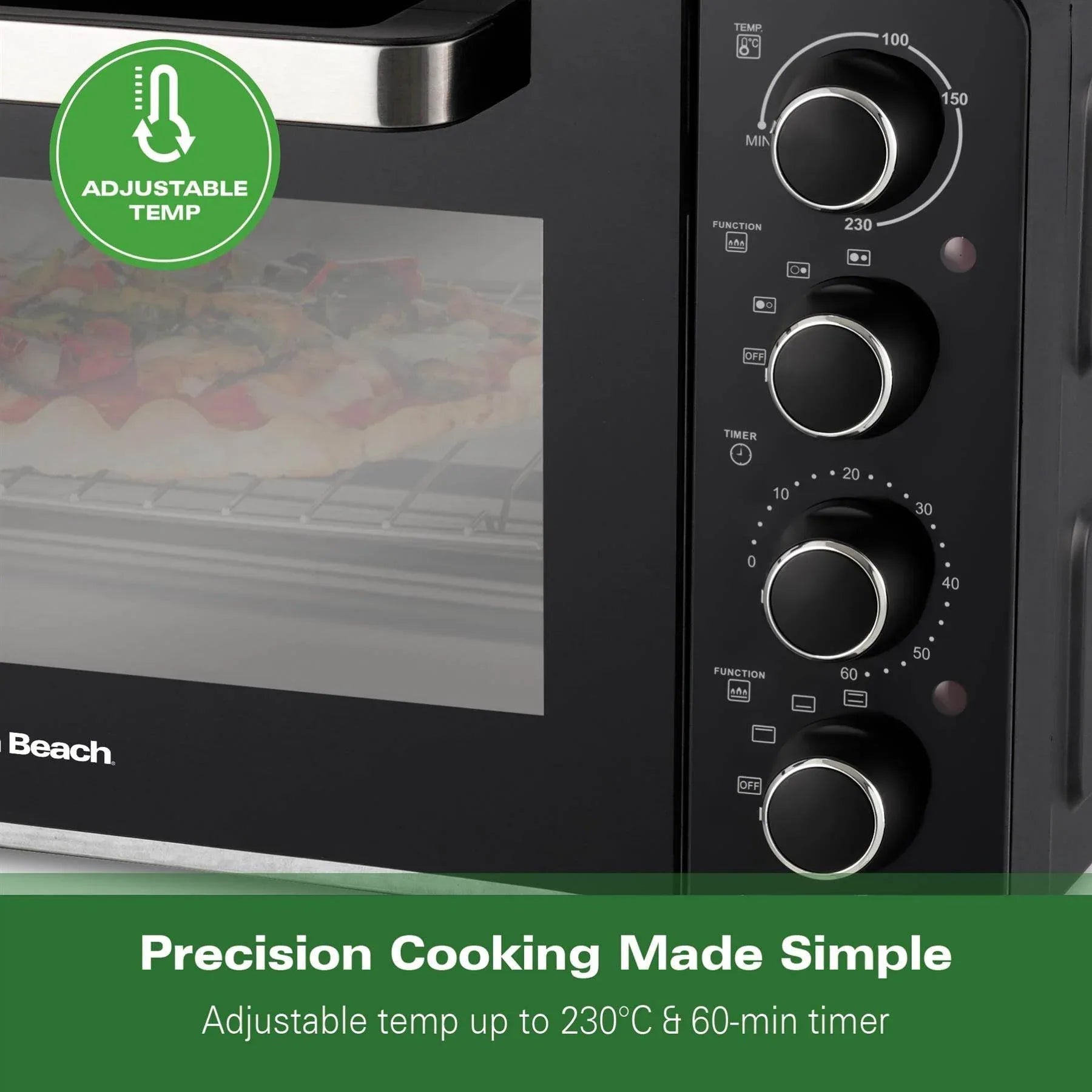HAMILTON BEACH - 28L Mini Oven with Double Hotplate - HB28HDB - Kitchenary