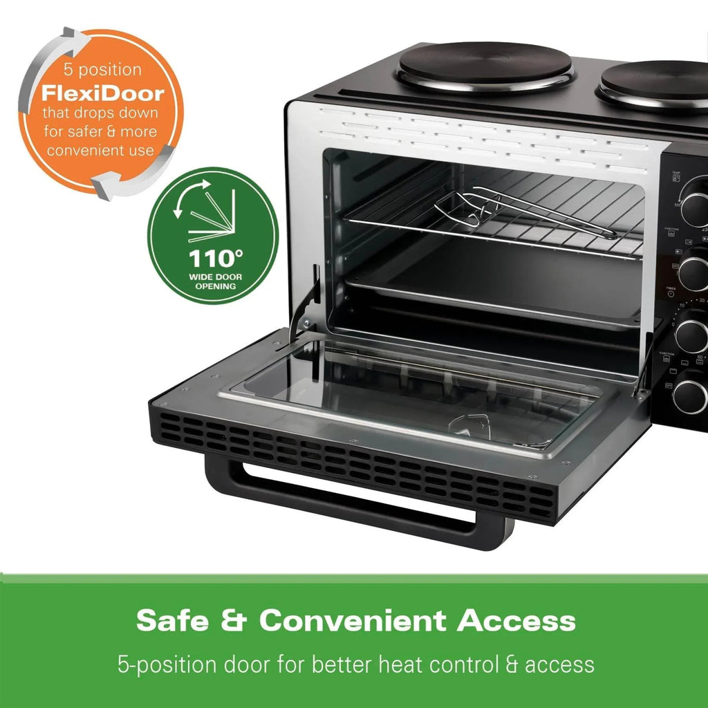 HAMILTON BEACH - 28L Mini Oven with Double Hotplate - HB28HDB - Kitchenary