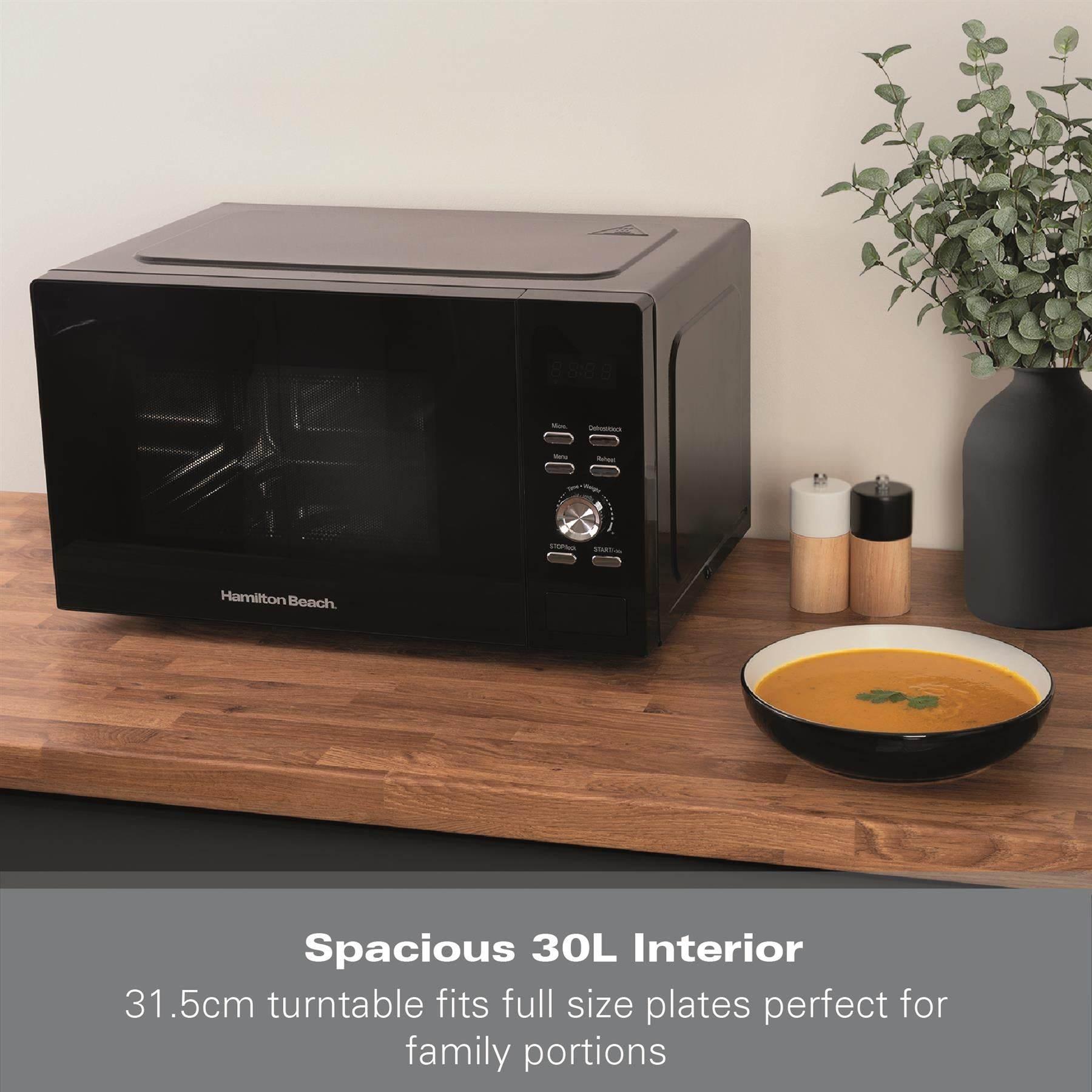 HAMILTON BEACH - 30L Family Microwave - Black - HB30FUXP04 - Kitchenary