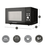 HAMILTON BEACH - 30L Family Microwave - Black - HB30FUXP04 - Kitchenary