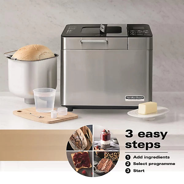 HAMILTON BEACH - Artisan Pro Automatic Bread Maker - Silver - HB8202BMP - Kitchenary
