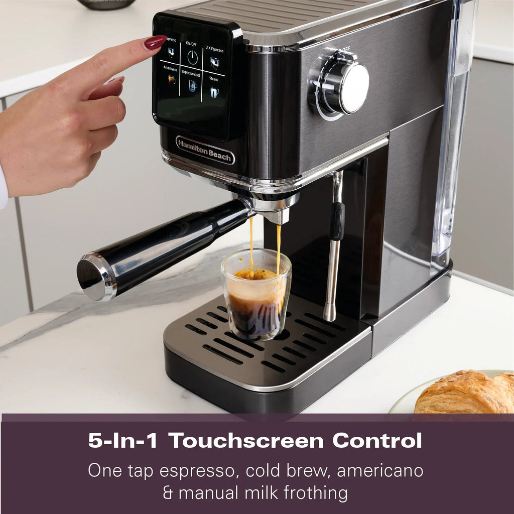 HAMILTON BEACH - BaristaPro Touch 5-in-1 Espresso Machine - Black - HBC5210B - Kitchenary