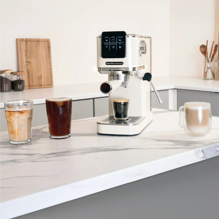 HAMILTON BEACH - BaristaPro Touch 5-in-1 Espresso Machine - Cream - HBC5210C - Kitchenary